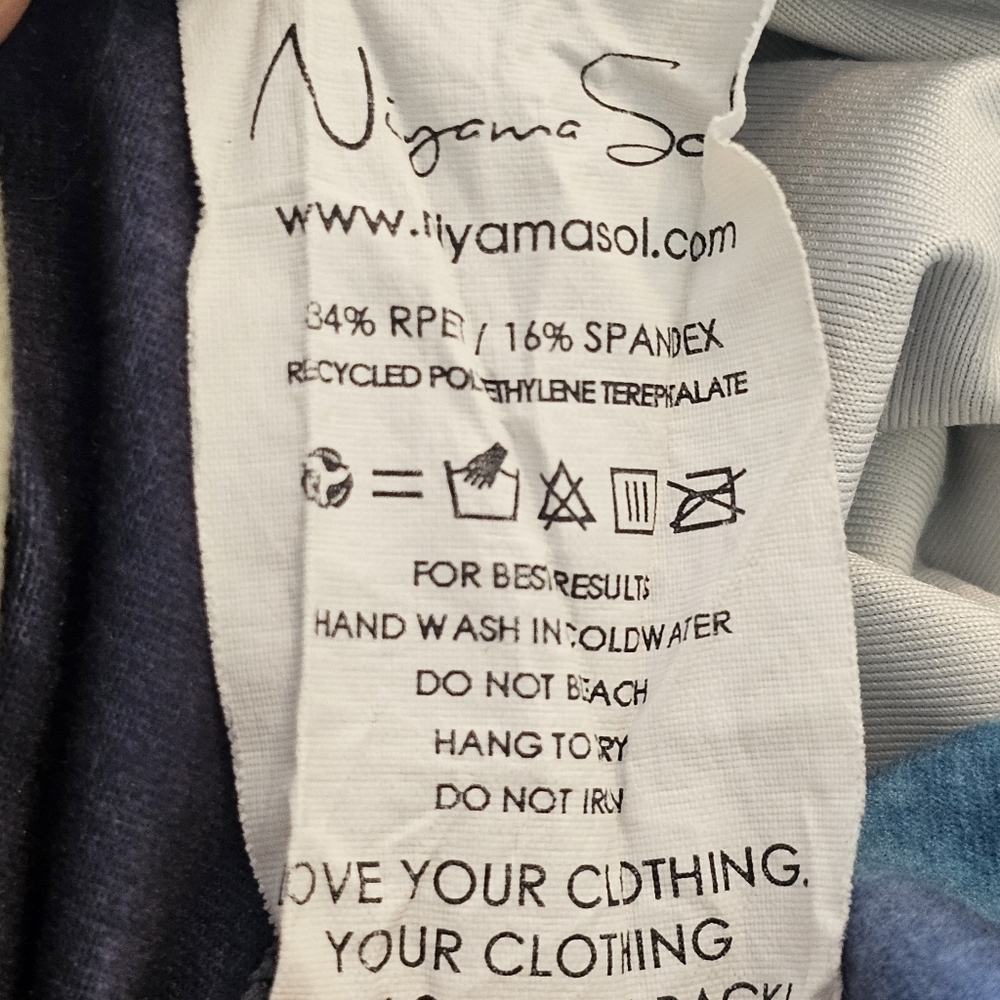 Niyama Sol Leggings Shirley Blue Retro Stripe Highwaist Barefoot Leggings Small - Picture 7 of 10